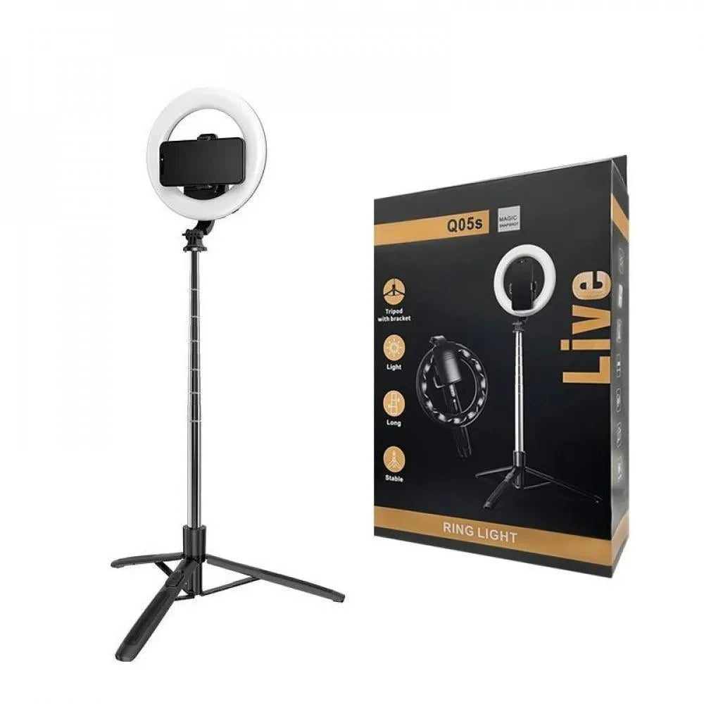 Syosin QO5s- 3 ne 1 Selfie Stick me Tripod dhe Ring Light