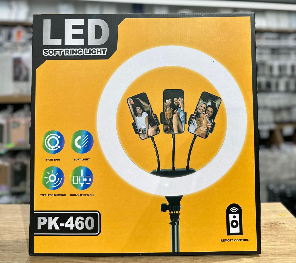 Ringlight me 3 mbajtëse telefoni PK-460