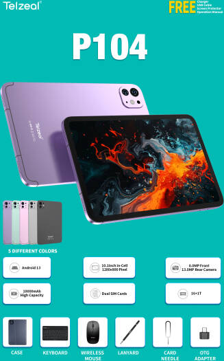 Tablet Telzeal P104 5G | Ekran 10.1 Inç - Memorie 16GB/1TB