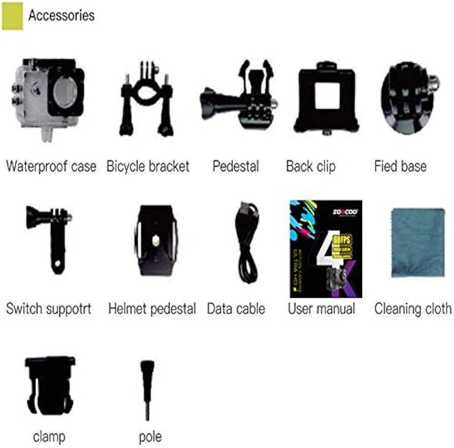 Kamer Sportive SOOCOO Waterproof Control Rechargeable Battery