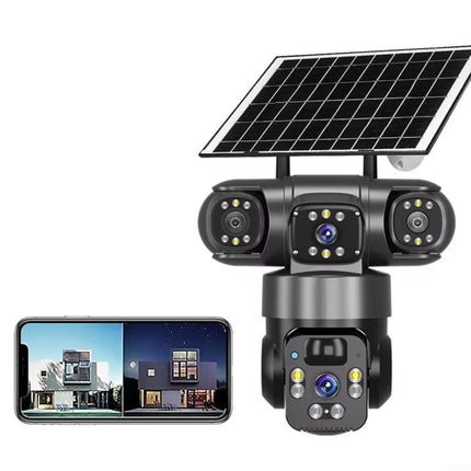 Kamer e Jashtme me 3 Lente Triple Screen PTZ Outdoor Security Camera