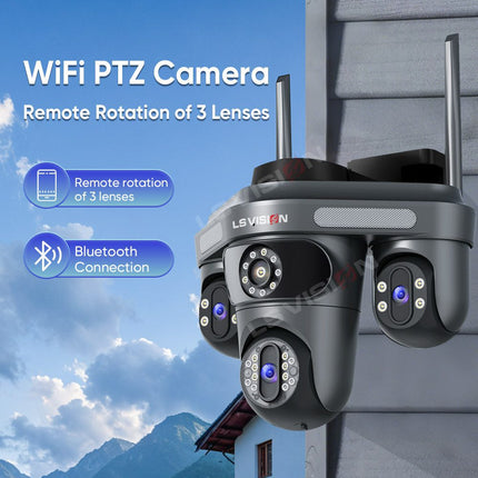Kamer e Jashtme me 3 Lente Triple Screen PTZ Outdoor Security Camera