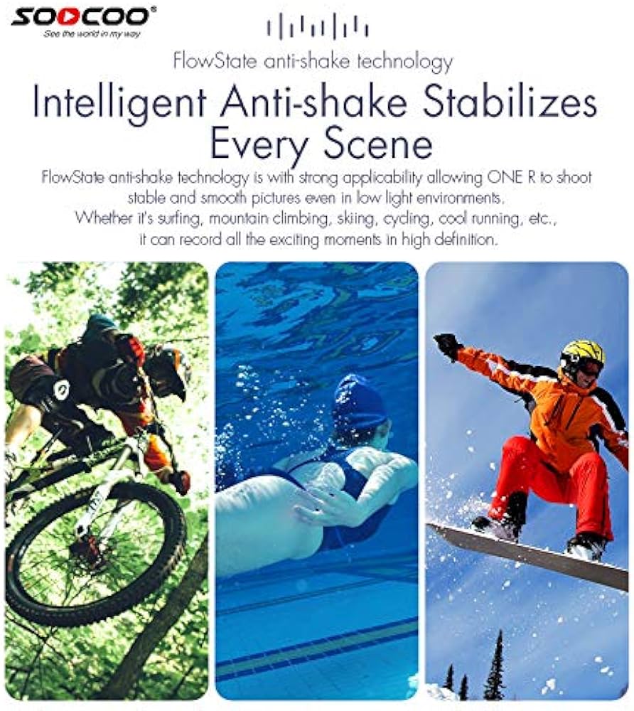 Kamer Sportive SOOCOO Waterproof Control Rechargeable Battery