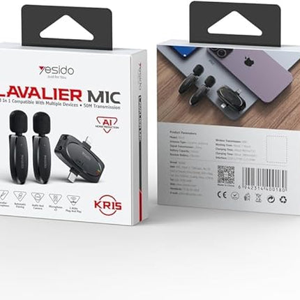 Mikrofon wireless YESIDO KR15 Dual Low-latency