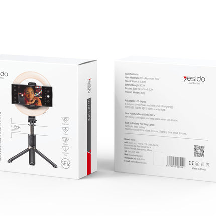 Yesido Wireless Ring Light Selfie Stick