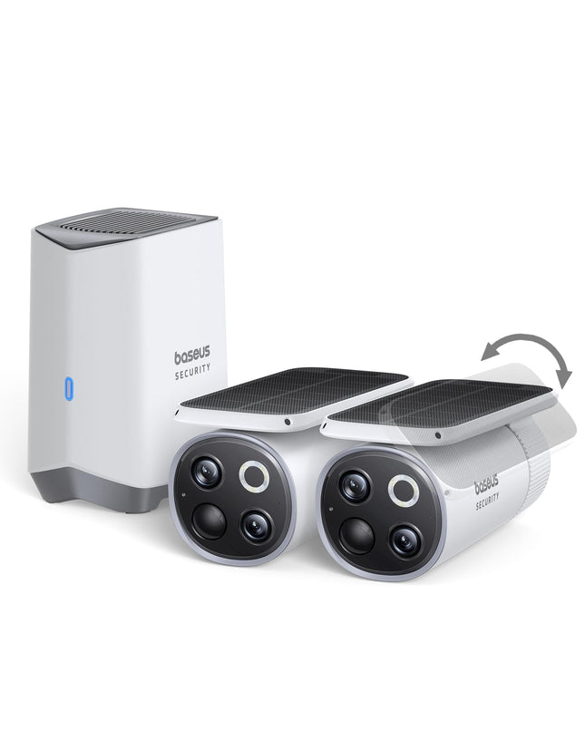 Kamer e jashtme me panel diellor Baseus Security S1 Pro me dy kamera te integruara