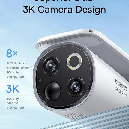 Kamer e jashtme me panel diellor Baseus Security S1 Pro me dy kamera te integruara