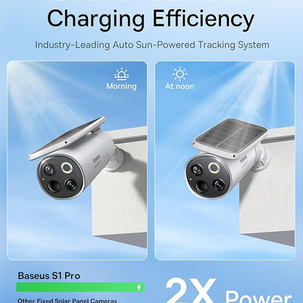 Kamer e jashtme me panel diellor Baseus Security S1 Pro me dy kamera te integruara