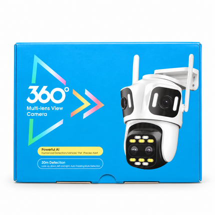 Kamera Sigurie 360° me Shumë Lente dhe Detektim AI