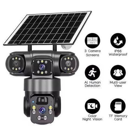 Kamer e Jashtme me 3 Lente Triple Screen PTZ Outdoor Security Camera