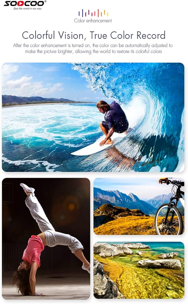 Kamer Sportive SOOCOO Waterproof Control Rechargeable Battery