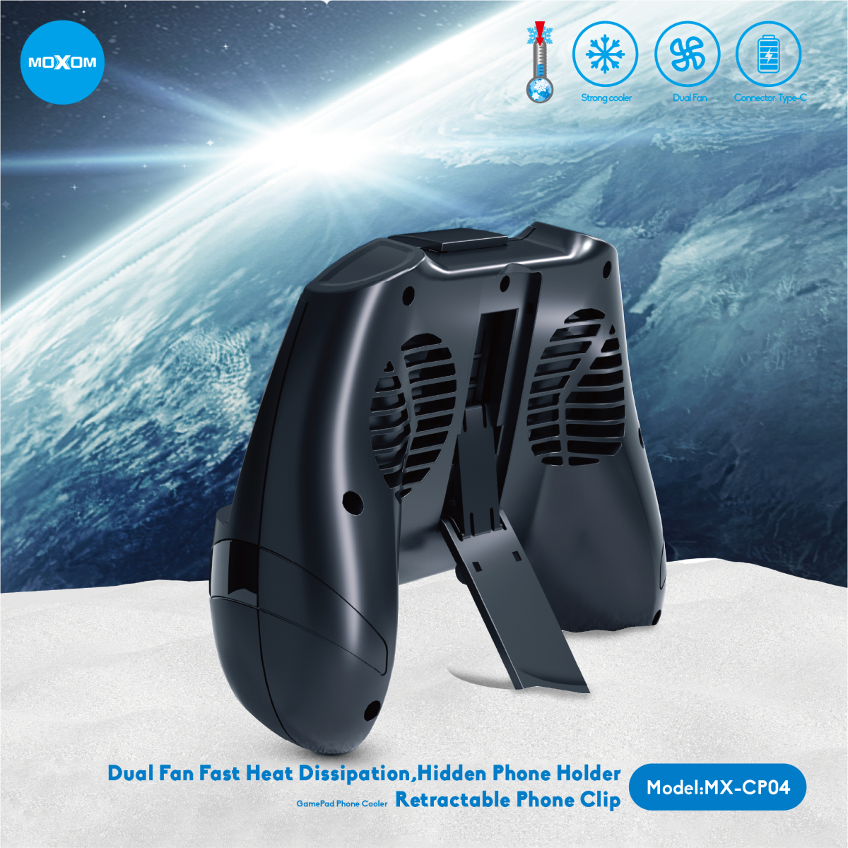 Gamepad me ventilator për telefon MOXOM MX-CP04