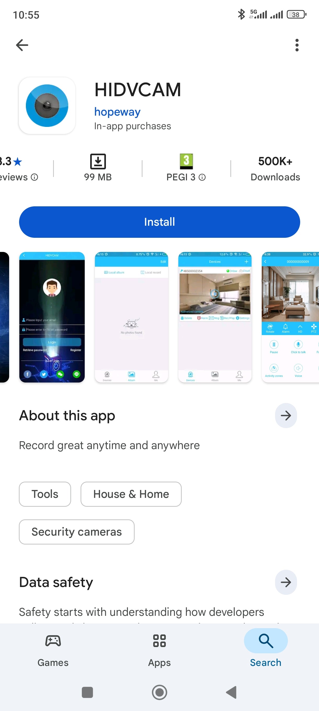 Kamer e fshehtë trupi që lidhet live me telefon
