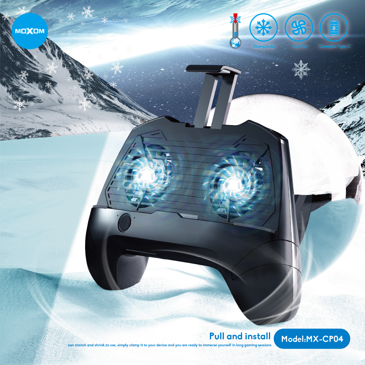 Gamepad me ventilator për telefon MOXOM MX-CP04